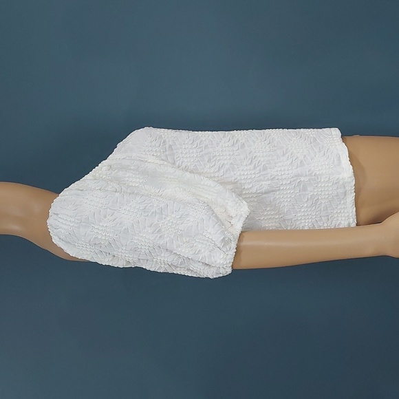 Lauren Conrad Boho Beachy Puff Off The Shoulder Off White Womens Size Large - Picture 5 of 9